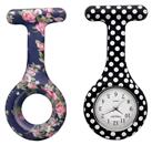 Constant Nurses' Polka Dot and Blue Floral FOB Watch