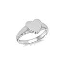Revere Sterling Silver Personalised Heart Signet Ring - L