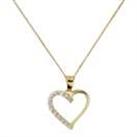 Revere 9ct Gold CZ Heart Pendant Necklace Pendant Necklace
