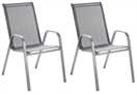 Argos Home Sicily Set of 2 Stacking Garden Chairs - Grey