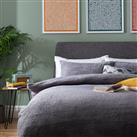 Argos Home Fleece Plain Grey Bedding Set - Kingsize