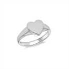 Revere Sterling Silver Personalised Heart Signet Ring - P