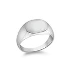 Revere Men's Sterling Silver Personalised Oval Signet Ring-T