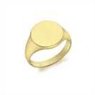 Revere 9ct Yellow Gold Personalised Round Signet Ring-U