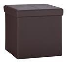 Argos Home Tilly Small Faux Leather Stitched Ottoman - Brown
