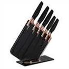 Tower 5 Piece Knife Block - Rose Gold and Black