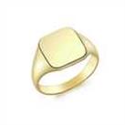 Revere 9ct Gold Men's Personalised Square Signet Ring - T
