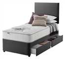 Silentnight Comfort Single 2 Drawer Divan Bed - Charcoal