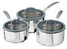Argos Home 3 Piece Stainless Steel with Silicone Rim Pan Set