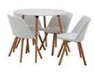 Habitat Quattro White Dining Table & 4 White Chairs
