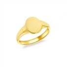 Revere 9ct Gold Plated Personalised Oval Signet Ring - L