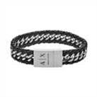 Armani Exchange Leather and Stainless Steel Bracelet
