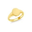 Revere 9ct Gold Plated Personalised Oval Signet Ring - N