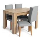 Argos Home Miami Oak Effect Extending Table & 4 Grey Chairs