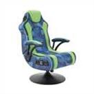 X Rocker Geo Camo 2.1 Stereo Audio Gaming Chair - Blue/Green