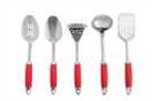 Argos Home 5 Piece Stainless Steel Utensils and Caddy - Red