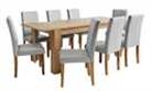 Argos Home Miami XL Extending Table & 8 Grey Chairs