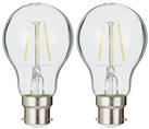 Osram 4W Filament LED BC Classic Glass GLS Bulb - Twin Pack