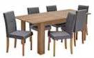 Argos Home Miami XL Extending Table & 6 Charcoal Chairs
