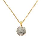 Revere 9ct Gold Diamond Cluster Pendant Necklace