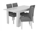 Habitat Miami Extending Table & 4 Button Chairs - Grey