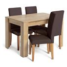 Argos Home Miami Extending Table & 4 Chocolate Chairs