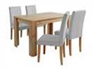 Argos Home Miami Oak Effect Dining Table & 4 Grey Chairs