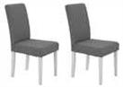 Argos Home Pair of Tweed Mid Back Dining Chair -Grey & White