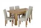 Argos Home Miami Oak Effect Extending Table & 6 Cream Chairs