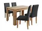 Argos Home Miami Oak Effect Dining Table & 4 Black Chairs