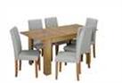 Argos Home Miami Oak Effect Extending Table & 6 Grey Chairs