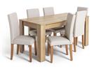 Argos Home Miami XL Extending Table & 6 Cream Chairs