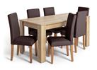 Argos Home Miami XL Extending Table & 6 Chocolate Chairs