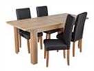 Argos Home Miami Curve Extending Table & 4 Black Chairs
