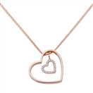 Moon & Back 9ct Rose Gold Plated Heart Pendant Necklace