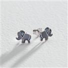 Revere Sterling Silver Enamel Elephant Stud Earrings