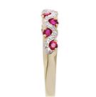 Revere 9ct Gold 0.03ct Diamond and Ruby Eternity Ring - Q