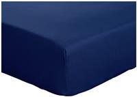 Habitat Cotton Rich 180 TC Plain Navy Fitted Sheet - King