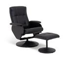 Argos Home Rowan Faux Leather Swivel Chair & Footstool-Black