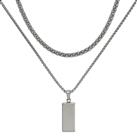 Revere Men's Stainless Steel Layered Chain Pendant Necklace