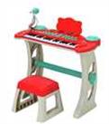 Chad Valley Keyboard Stand and Stool - Red
