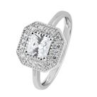 Revere Sterling Silver Vintage Cubic Zirconia Halo Ring - K