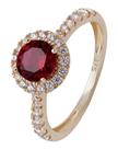 Revere 9ct Gold Cubic Zirconia Halo Engagement Ring - T
