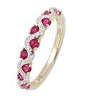 Revere 9ct Gold 0.03ct Diamond and Ruby Eternity Ring - N