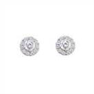 Revere 9ct White Gold Cubic Zirconia Halo Stud Earrings