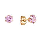Revere 9ct Yellow Gold Round Cubic Zirconia Stud Earrings