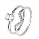 Revere 9ct White Gold Cubic Zirconia Engagement Ring - K