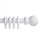 Argos Home 1.2m Grooved Ball Wooden Curtain Pole - White