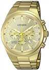 Citizen Quartz Men's Chronograph Gold Plated Bracelet Watch