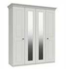 Rendlesham 4 Door 2 Mirror Wardrobe - White